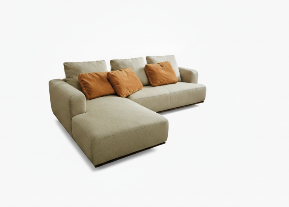 Chaise-Longue Edmond com rodapé em madeira e conforto superior 