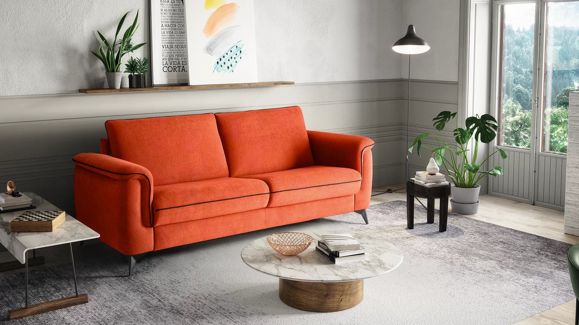 sofa cama em tecido mecanismo pratico