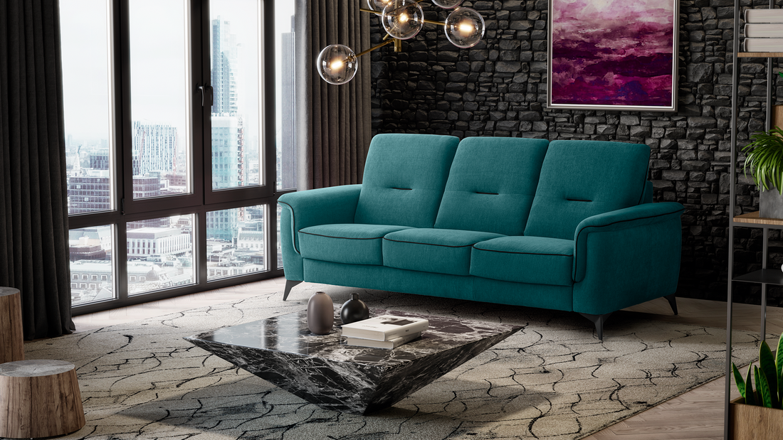 sofá cama marco em tecido em pele