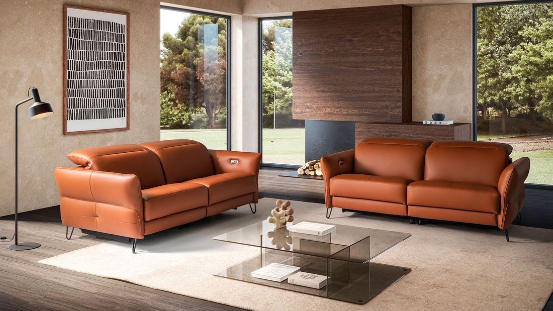 Sofá Lady fixo ou relax com cabeços rebatíveis em pele ou tecido